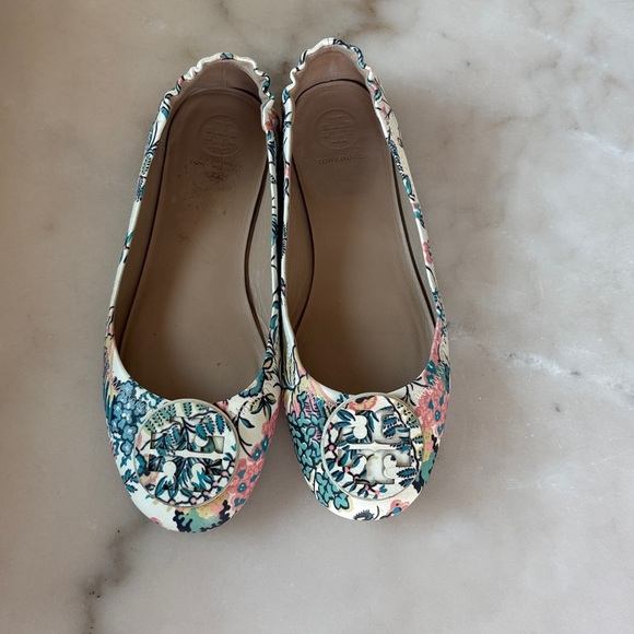 Tory Burch Minnie Gabriella Floral Ballet Leather Flats Shoes 6.5 US Travel Flat - Picture 15 of 15